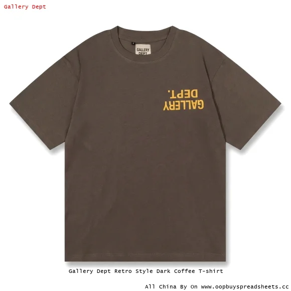 Gallery Dept Retro Style Dark Coffee T-shirt