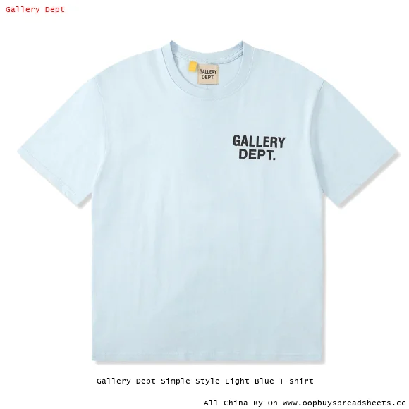 Gallery Dept Simple Style Light Blue T-shirt