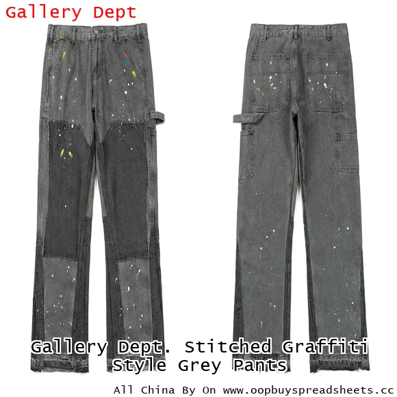 Gallery Dept. Stitched Graffiti Style Grey Pants
