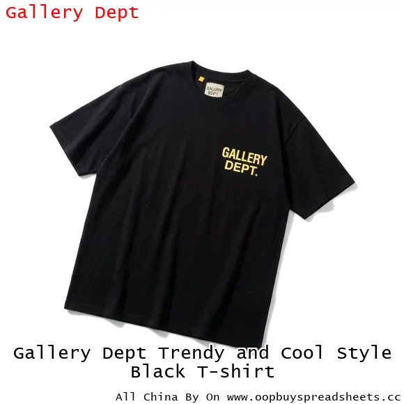 Gallery Dept Trendy and Cool Style Black T-shirt