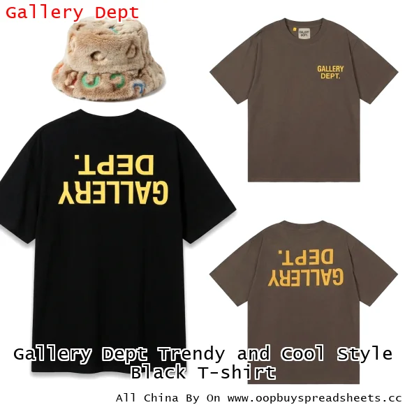 Gallery Dept Trendy and Cool Style Black T-shirt