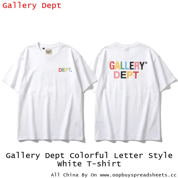 Gallery Dept Colorful Letter Style White T-shirt
