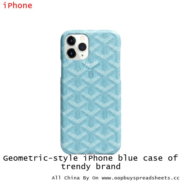 Geometric-style iPhone blue case of trendy brand