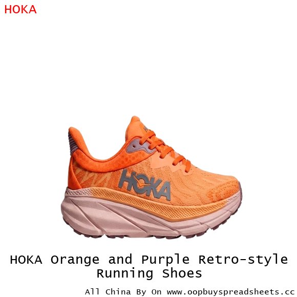 HOKA Orange and Purple Retro-style Running Shoes