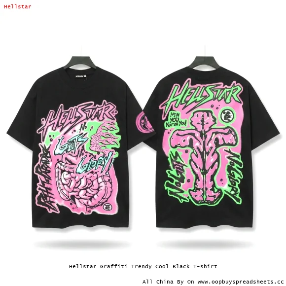 Hellstar Graffiti Trendy Cool Black T-shirt