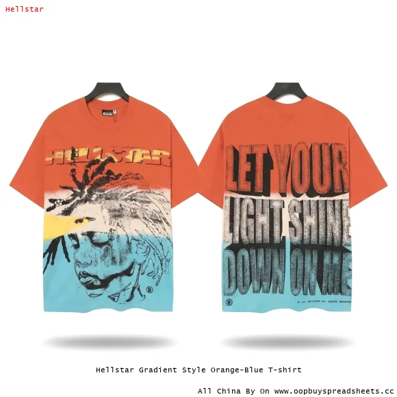 Hellstar Gradient Style Orange-Blue T-shirt