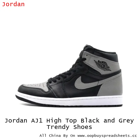 Jordan AJ1 High Top Black and Grey Trendy Shoes