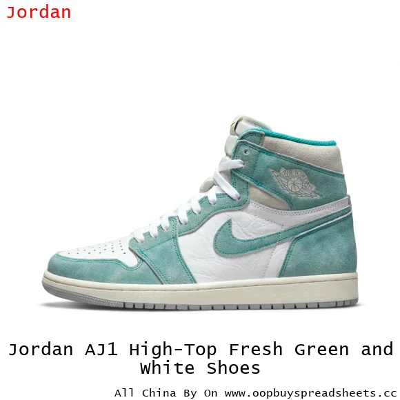 Jordan AJ1 High-Top Fresh Green and White Shoes
