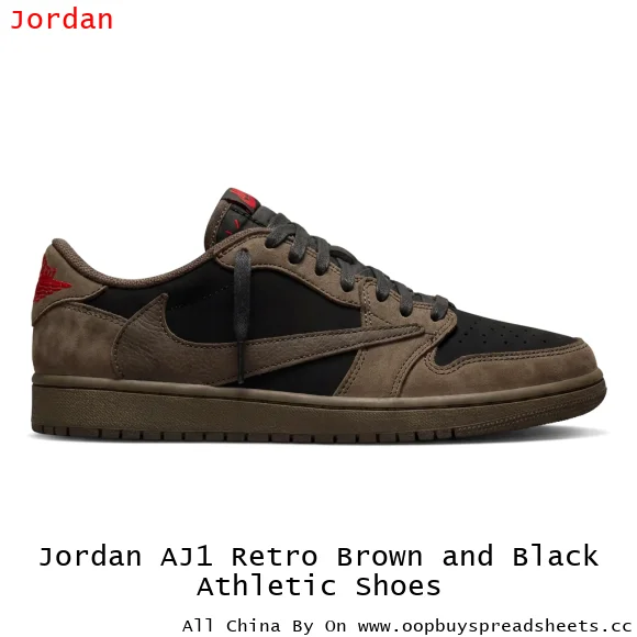 Jordan AJ1 Retro Brown and Black Athletic Shoes