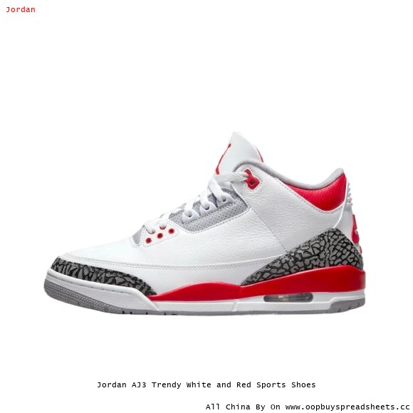 Jordan AJ3 Trendy White and Red Sports Shoes