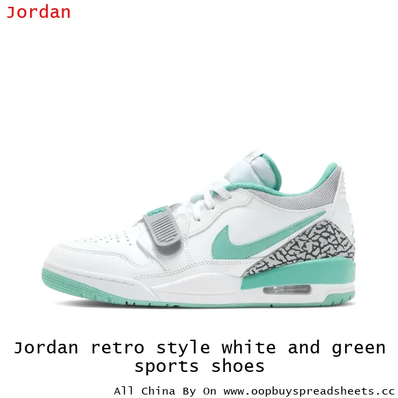 Jordan retro style white and green sports shoes
