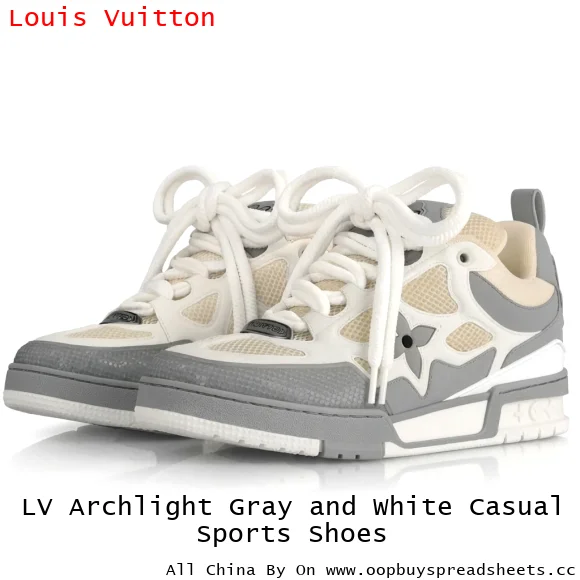 LV Archlight Gray and White Casual Sports Shoes
