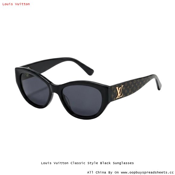 Louis Vuitton Classic Style Black Sunglasses