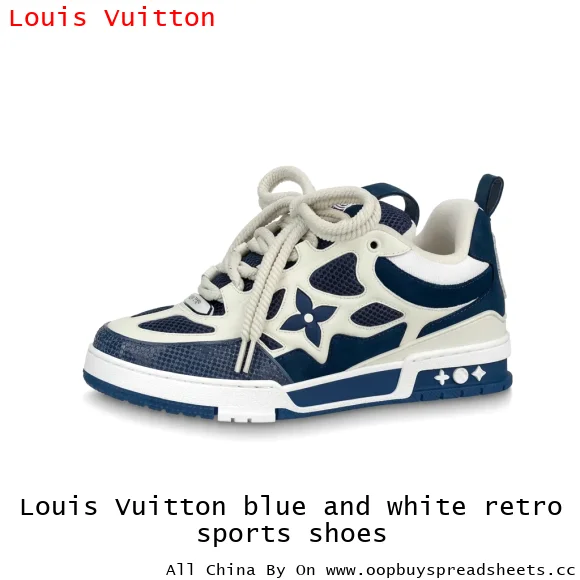 Louis Vuitton blue and white retro sports shoes