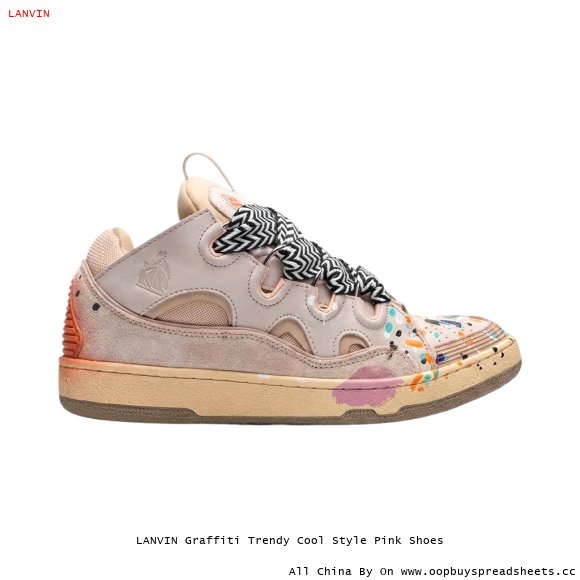 LANVIN Graffiti Trendy Cool Style Pink Shoes