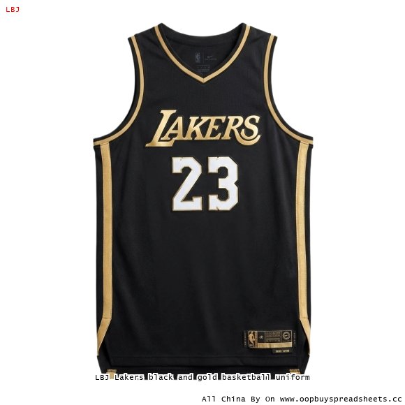 LBJ Lakers black and gold basketball uniform
