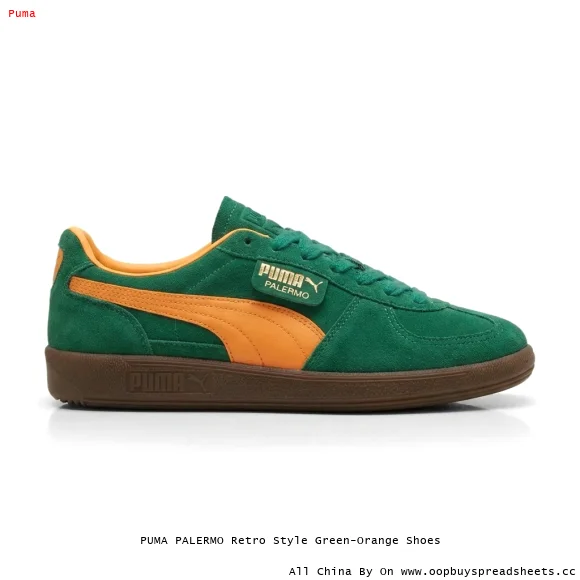 PUMA PALERMO Retro Style Green-Orange Shoes