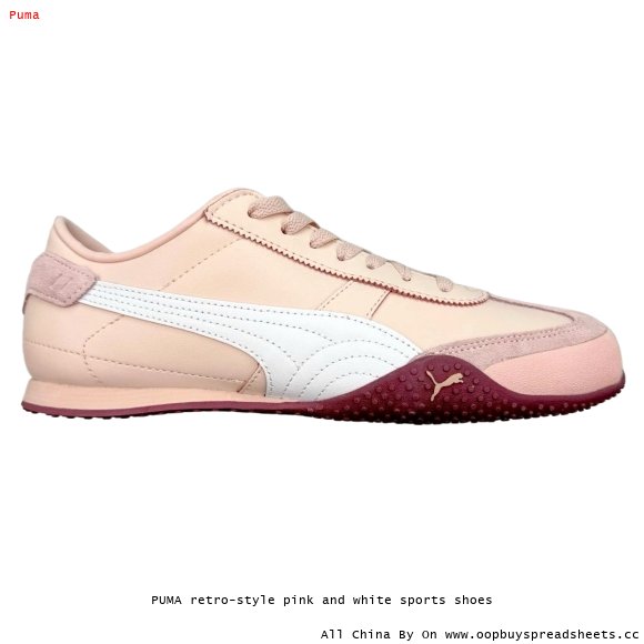 PUMA retro-style pink and white sports shoes
