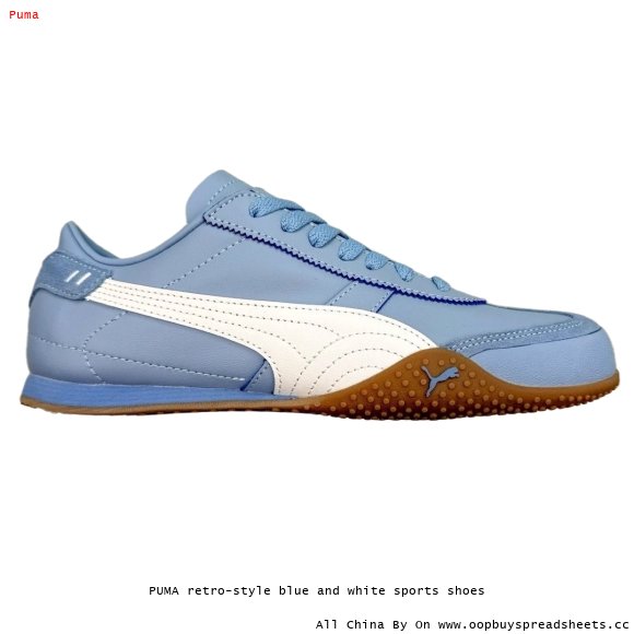 PUMA retro-style blue and white sports shoes