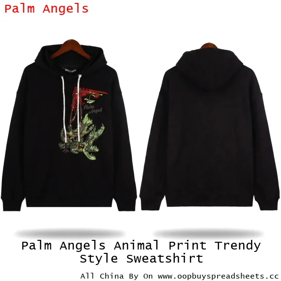 Palm Angels Animal Print Trendy Style Sweatshirt