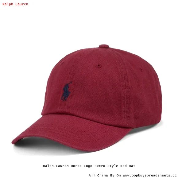 Ralph Lauren Horse Logo Retro Style Red Hat