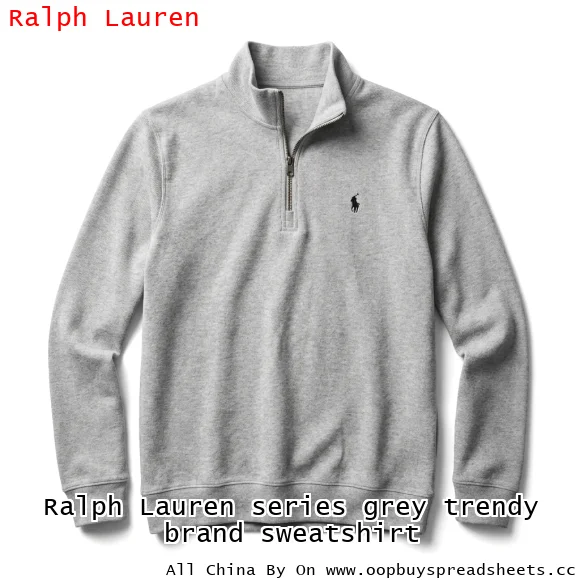 Ralph Lauren series grey trendy brand sweatshirt