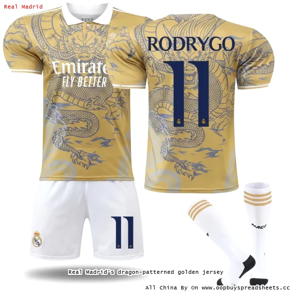 Real Madrid's dragon-patterned golden jersey