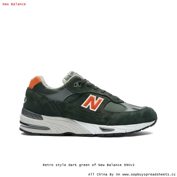 Retro style dark green of New Balance 990v3