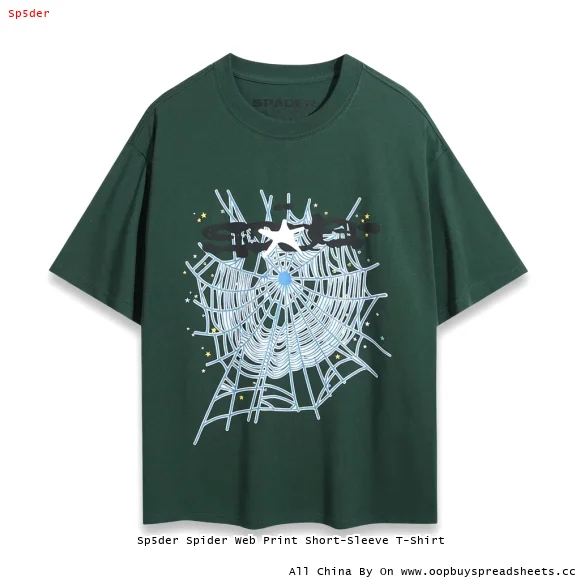 Sp5der Spider Web Print Short-Sleeve T-Shirt