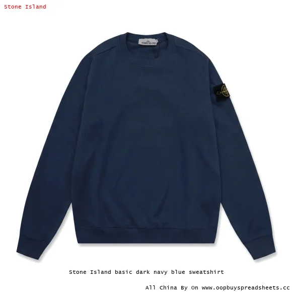 Stone Island basic dark navy blue sweatshirt