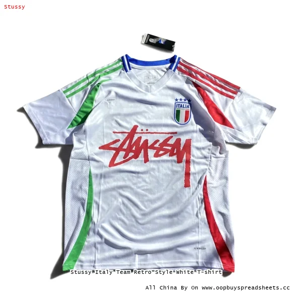 Stussy Italy Team Retro Style White T-shirt