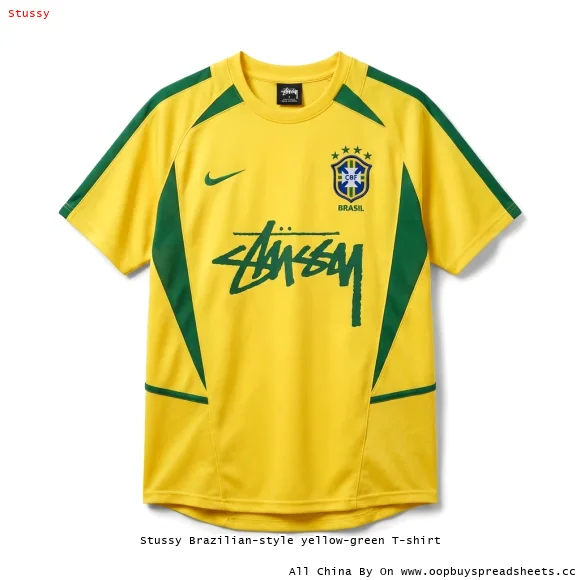 Stussy Brazilian-style yellow-green T-shirt