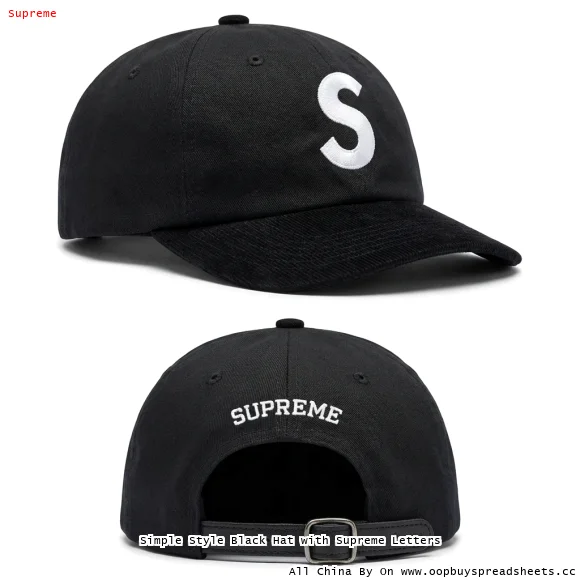 Simple Style Black Hat with Supreme Letters