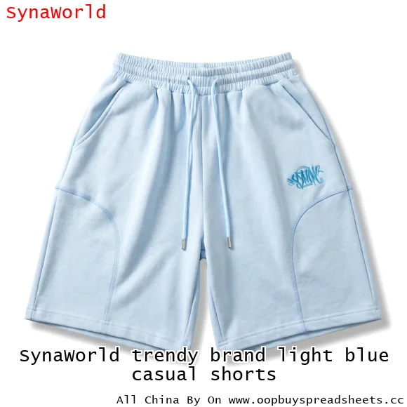 SynaWorld trendy brand light blue casual shorts