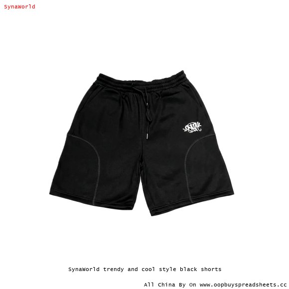 SynaWorld trendy and cool style black shorts
