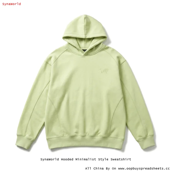 SynaWorld Hooded Minimalist Style Sweatshirt