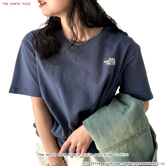 The North Face simple style navy blue T-shirt