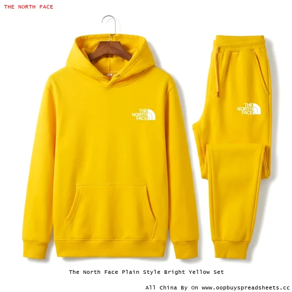 The North Face Plain Style Bright Yellow Set
