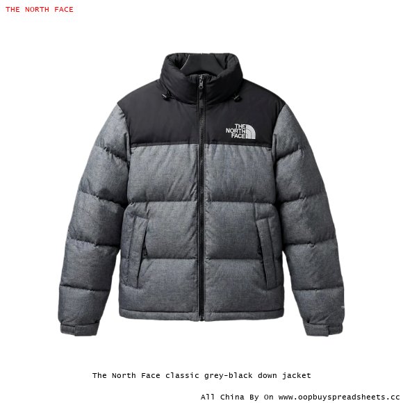 The North Face classic grey-black down jacket