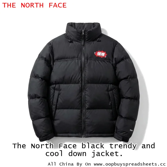 The North Face black trendy and cool down jacket.