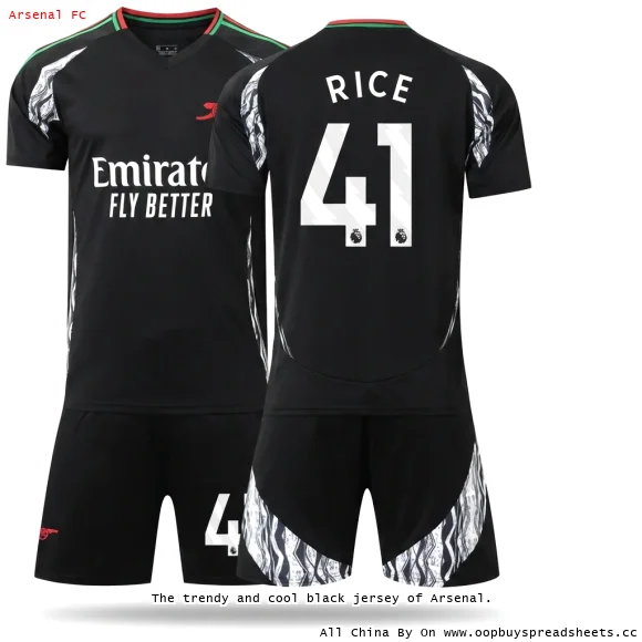The trendy and cool black jersey of Arsenal.