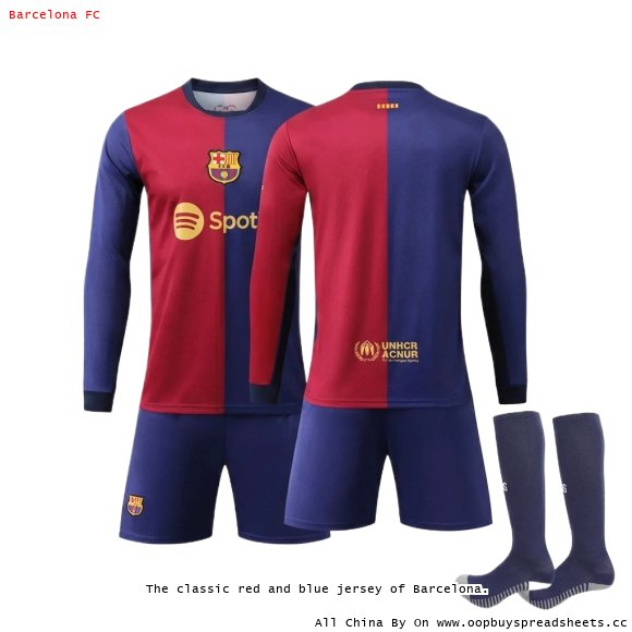 The classic red and blue jersey of Barcelona.