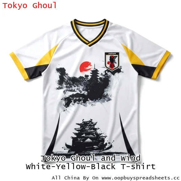 Tokyo Ghoul and Wind White-Yellow-Black T-shirt
