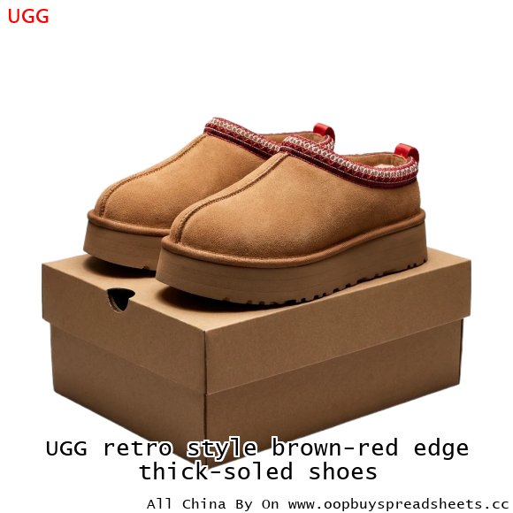 UGG retro style brown-red edge thick-soled shoes