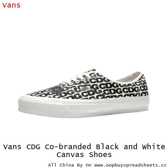 Vans CDG Co-branded Black and White Canvas Shoes