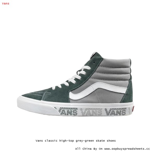 Vans classic high-top grey-green skate shoes