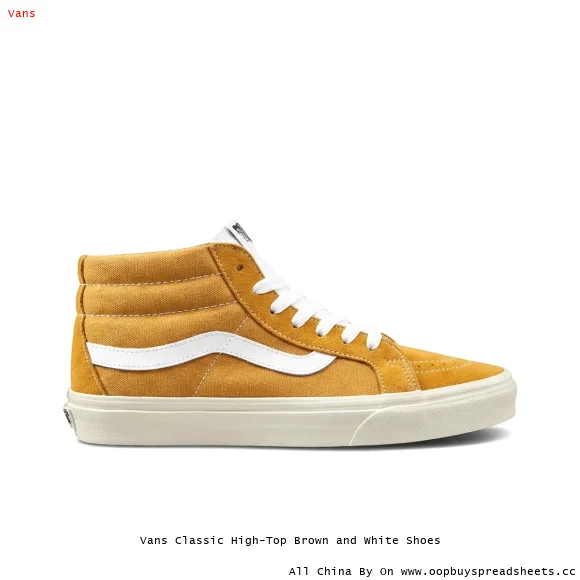 Vans Classic High-Top Brown and White Shoes