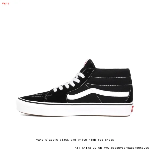 Vans classic black and white high-top shoes