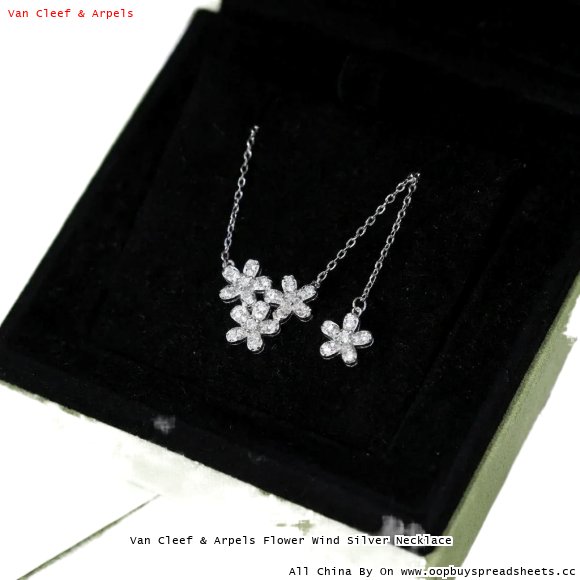 Van Cleef & Arpels Flower Wind Silver Necklace