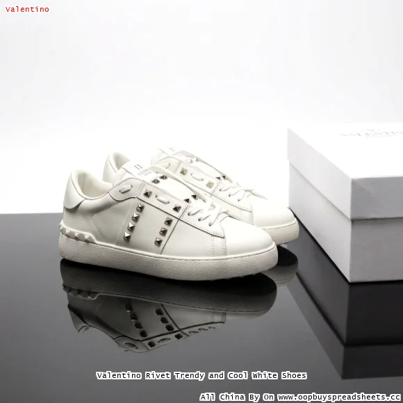 Valentino Rivet Trendy and Cool White Shoes